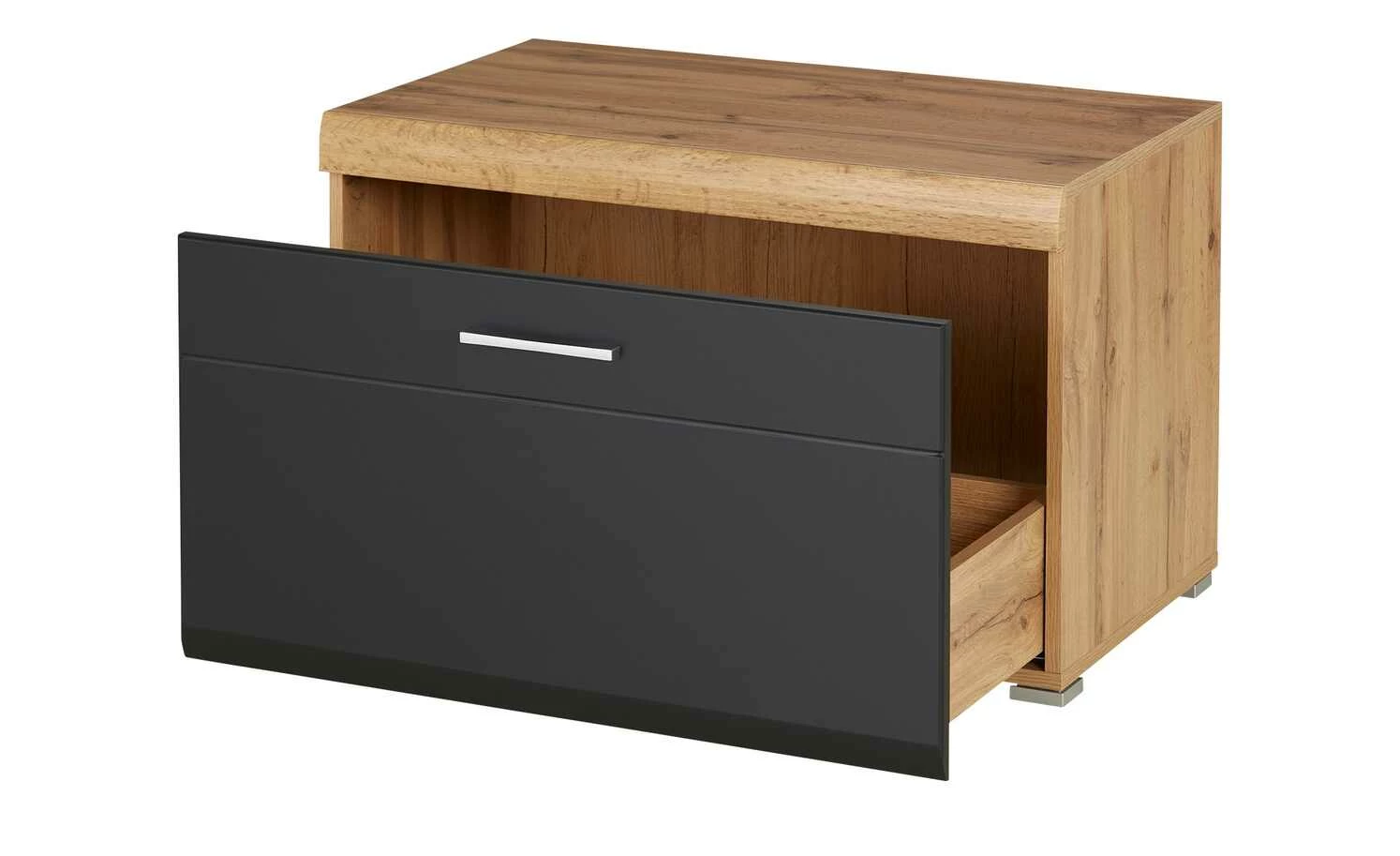 Lowboard klein Cortina | Eiche Altholz (Nachbildung) / Schwarz 4 Lowboard klein Cortina | Eiche Altholz (Nachbildung) / Schwarz – Bild 4