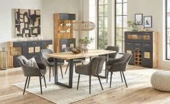 Barschrank Cortina | Eiche Altholz (Nachbildung) / Schwarz