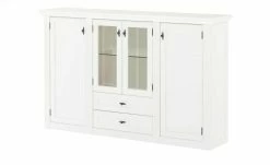 maison bleue Highboard Petit Chalet | Weiß mit Glasboden