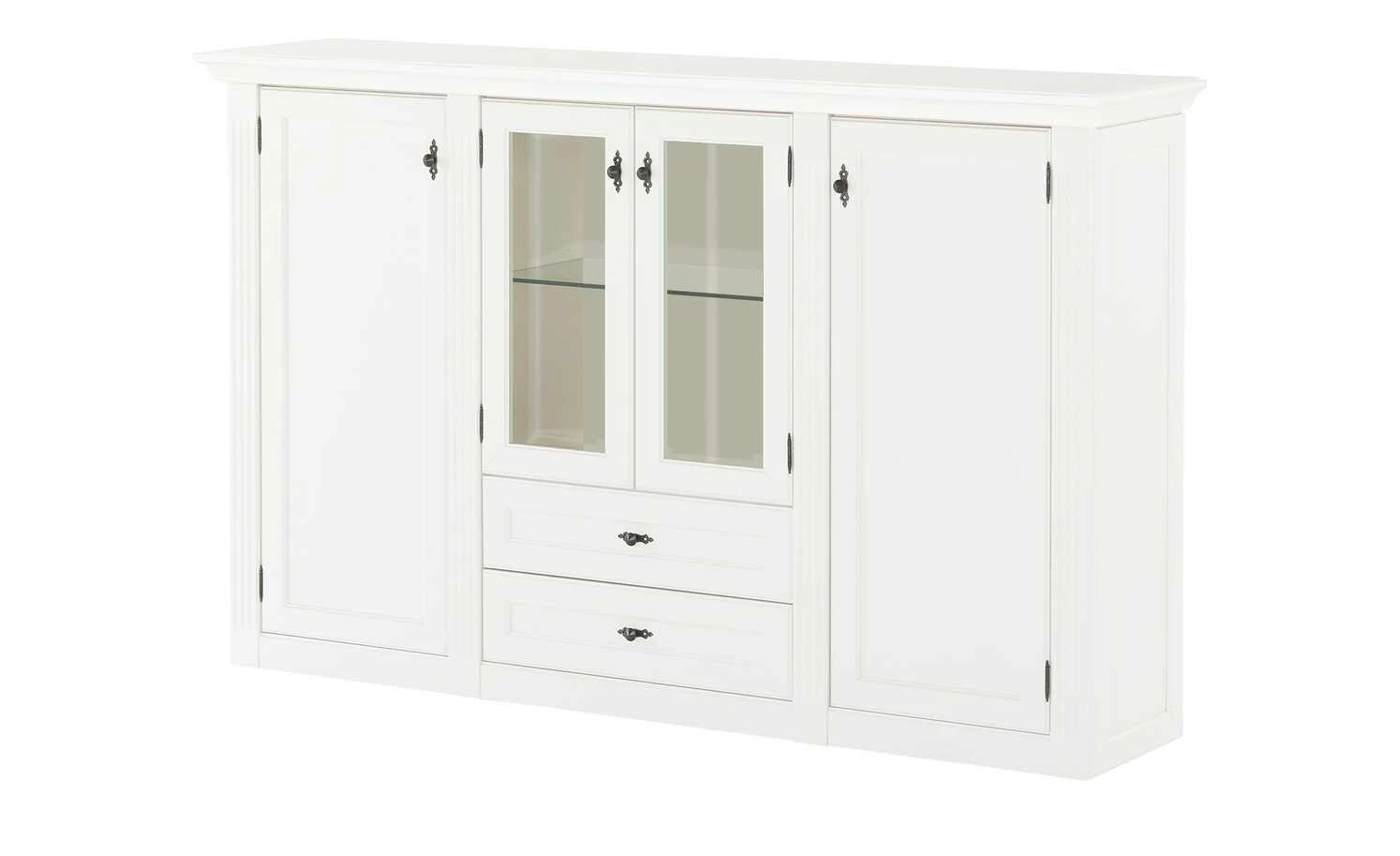 maison bleue Highboard Petit Chalet | Weiß mit Glasboden 1 maison bleue Highboard Petit Chalet | Weiß mit Glasboden