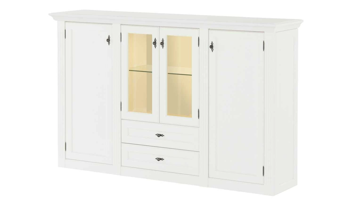 maison bleue Highboard Petit Chalet | Weiß mit Glasboden 3 maison bleue Highboard Petit Chalet | Weiß mit Glasboden – Bild 3