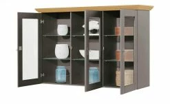 maison bleue Vitrinenaufsatz für Sideboard Florian | Grau / laugenfarben -Kommode & Sideboards Verkäufe 13231830 2 202108191245