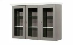 maison bleue Vitrinenaufsatz für Sideboard Florian | Grau / Weiß