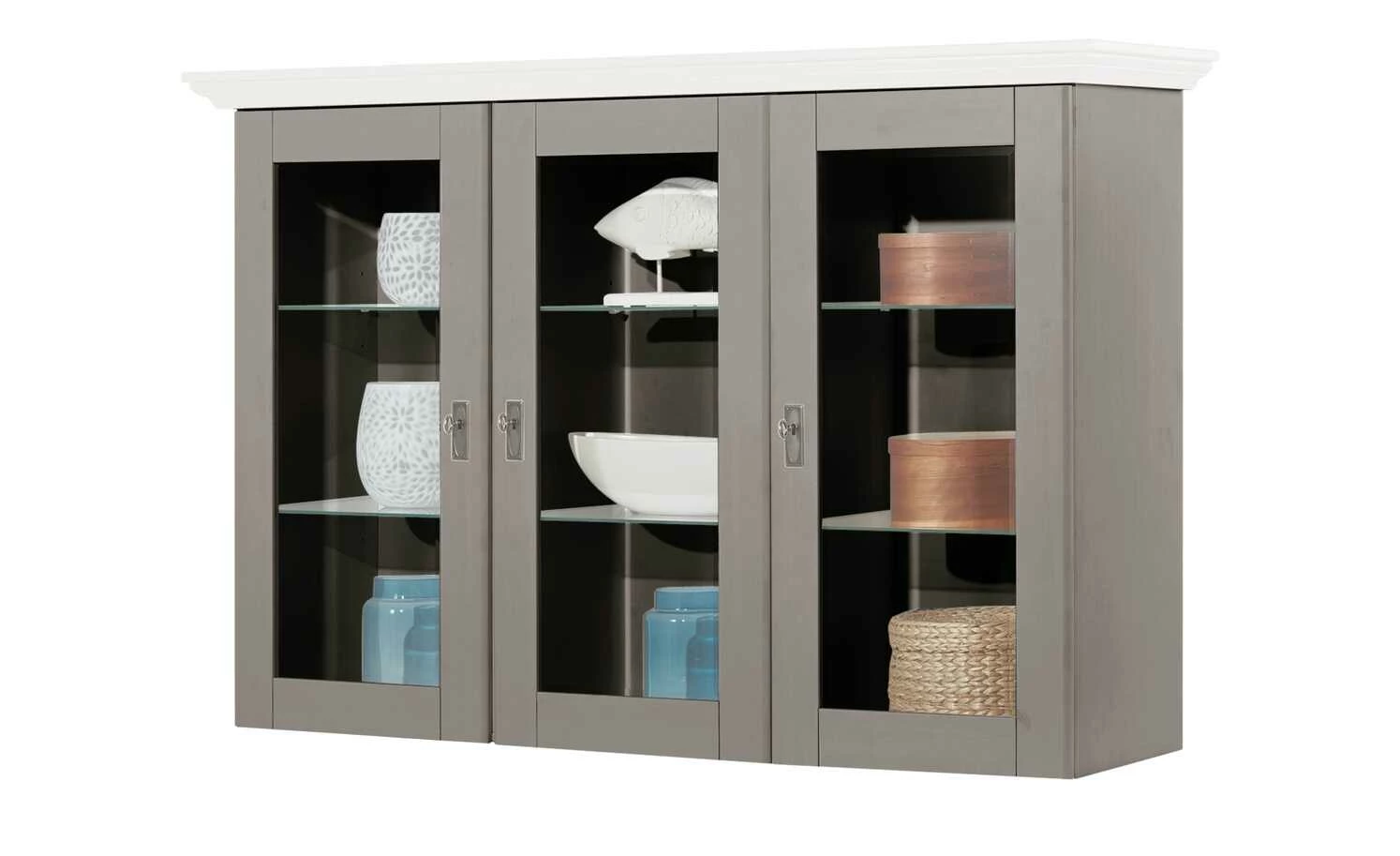 maison bleue Vitrinenaufsatz für Sideboard Florian | Grau / Weiß 9 maison bleue Vitrinenaufsatz für Sideboard Florian | Grau / Weiß – Bild 9