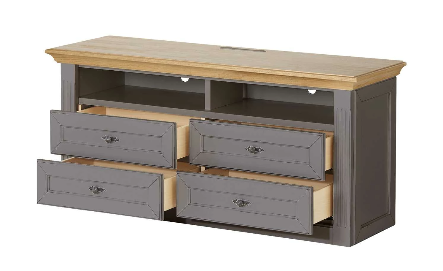 maison bleue TV-Element Petit Chalet | 119|cm Graphit / Asteiche 11 maison bleue TV-Element Petit Chalet | 119|cm Graphit / Asteiche – Bild 11