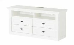 maison bleue TV-Element Petit Chalet | 134|cm Weiß / Weiß