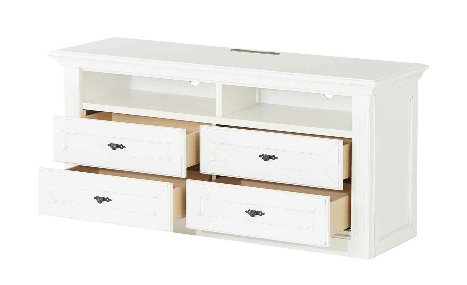 maison bleue TV-Element Petit Chalet | 134|cm Weiß / Weiß 3 maison bleue TV-Element Petit Chalet | 134|cm Weiß / Weiß – Bild 3