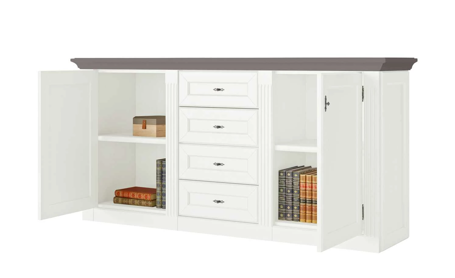 maison bleue Sideboard Petit Chalet | Weiß / Graphit 5 maison bleue Sideboard Petit Chalet | Weiß / Graphit – Bild 5