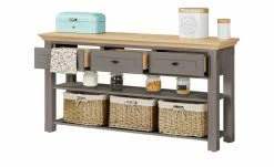 maison bleue Anrichte Petit Chalet | Graphit (Grau) / Asteiche mit Flechtkörben -Kommode & Sideboards Verkäufe 13232356 2 202203291236