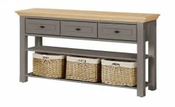 maison bleue Anrichte Petit Chalet | Graphit (Grau) / Asteiche mit Flechtkörben