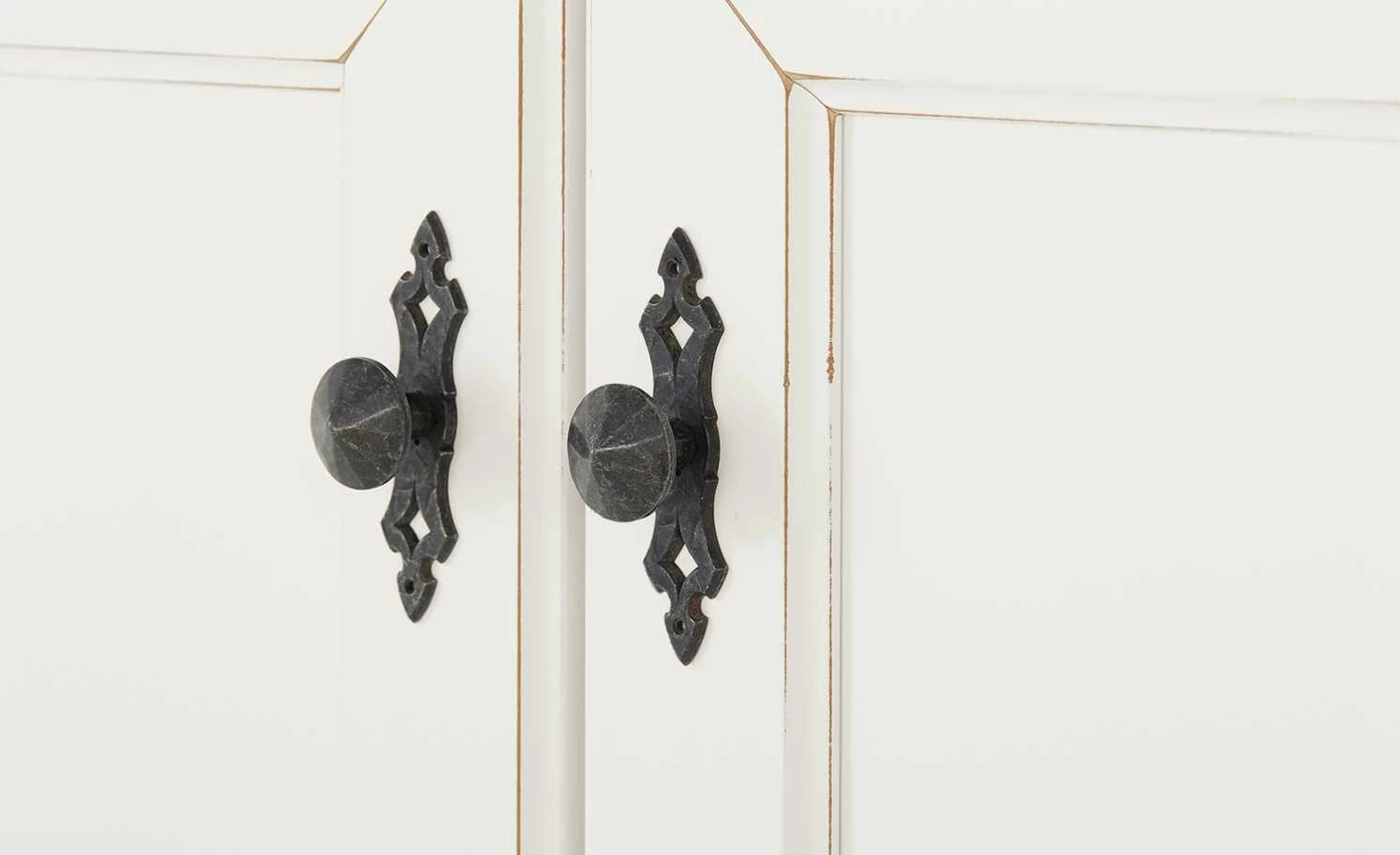 maison bleue Highboard Petit Chalet | Vintage Weiß mit Holztüren 5 maison bleue Highboard Petit Chalet | Vintage Weiß mit Holztüren – Bild 5