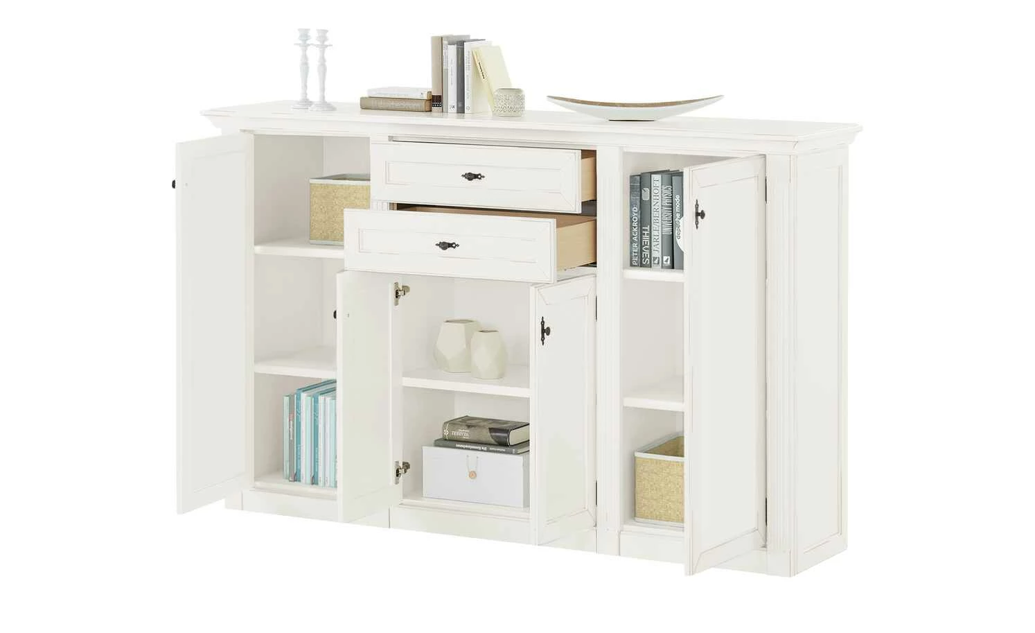 maison bleue Highboard Petit Chalet | Vintage Weiß mit Holztüren 8 maison bleue Highboard Petit Chalet | Vintage Weiß mit Holztüren – Bild 8