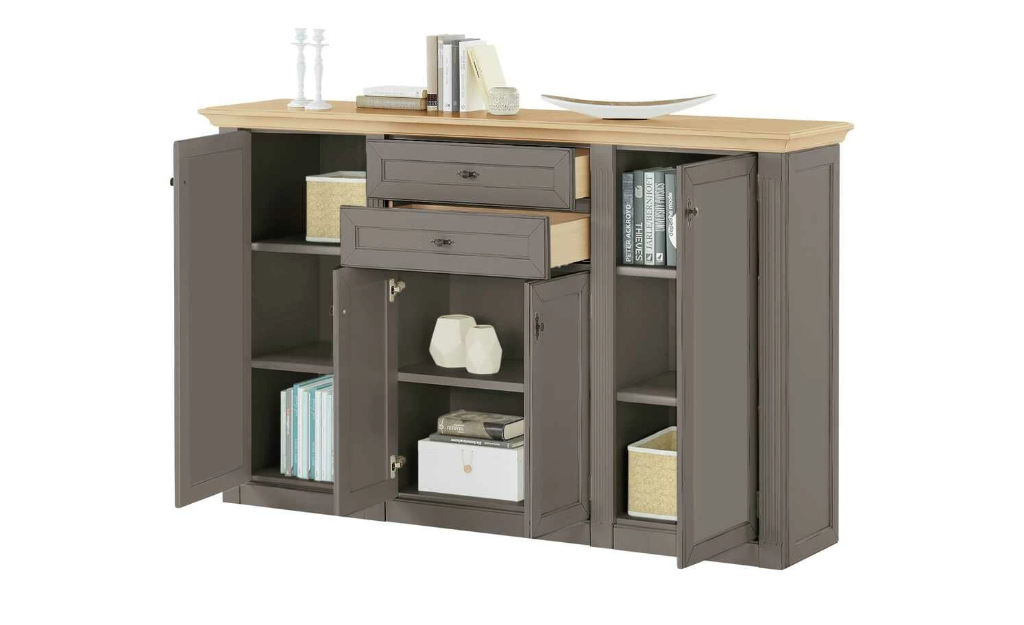 maison bleue Highboard Petit Chalet | Graphitgrau / Asteiche mit Holztüren 7 maison bleue Highboard Petit Chalet | Graphitgrau / Asteiche mit Holztüren – Bild 7