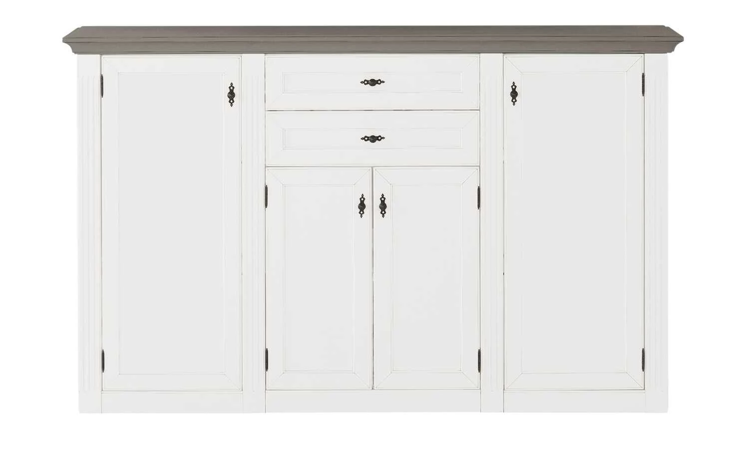 maison bleue Highboard Petit Chalet | Weiß / Graphitgrau mit Holztüren 8 maison bleue Highboard Petit Chalet | Weiß / Graphitgrau mit Holztüren – Bild 8