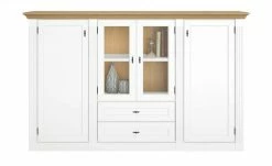 maison bleue Highboard Petit Chalet | Weiß / Asteiche mit Holzboden -Kommode & Sideboards Verkäufe 13232374 13 202207082231