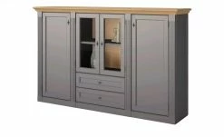maison bleue Highboard Petit Chalet | Graphitgrau / Asteiche mit Holzboden