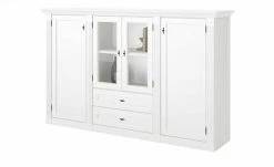 maison bleue Highboard Petit Chalet | Weiß mit Holzboden