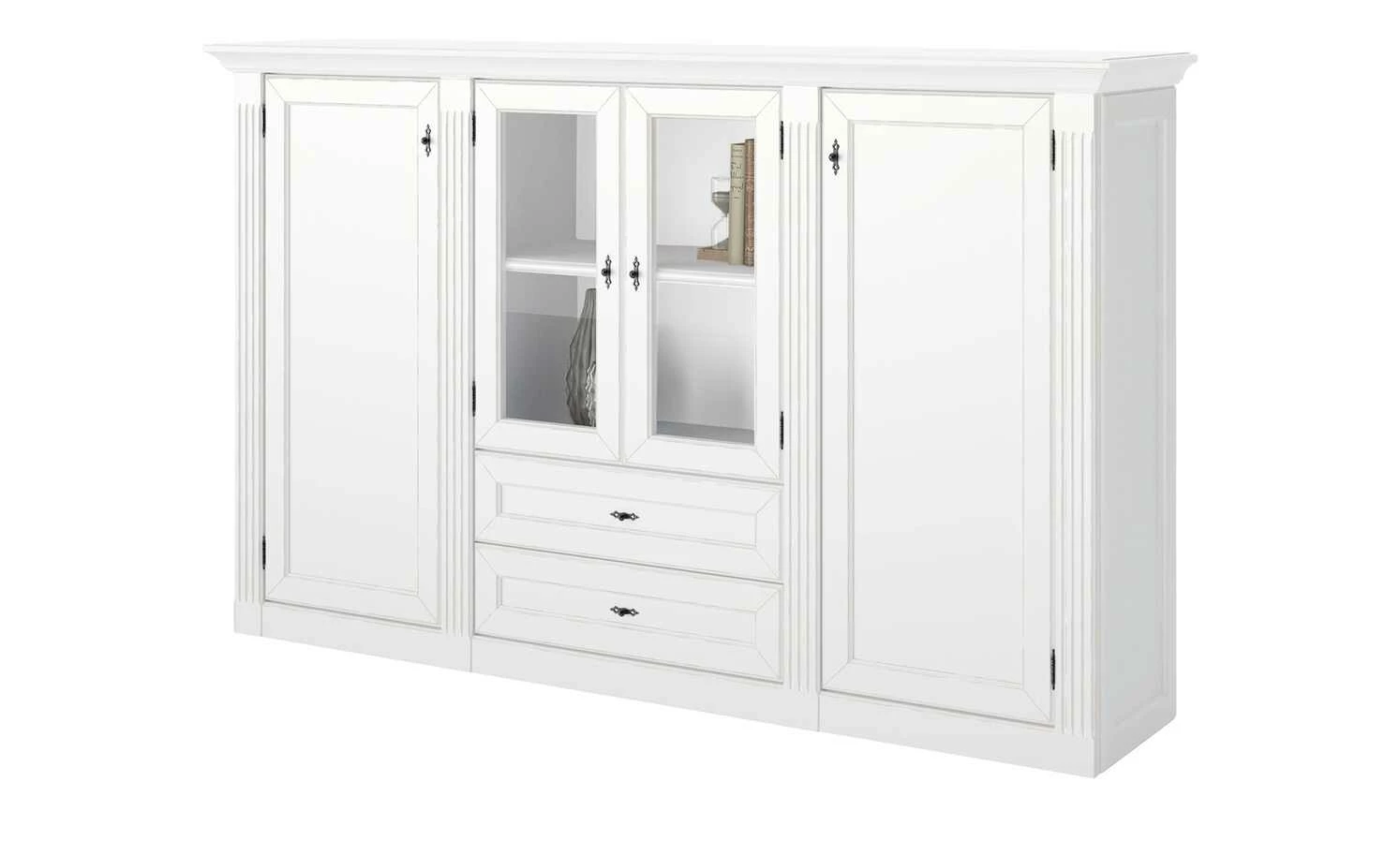 maison bleue Highboard Petit Chalet | Vintage Weiß mit Holzboden 1 maison bleue Highboard Petit Chalet | Vintage Weiß mit Holzboden