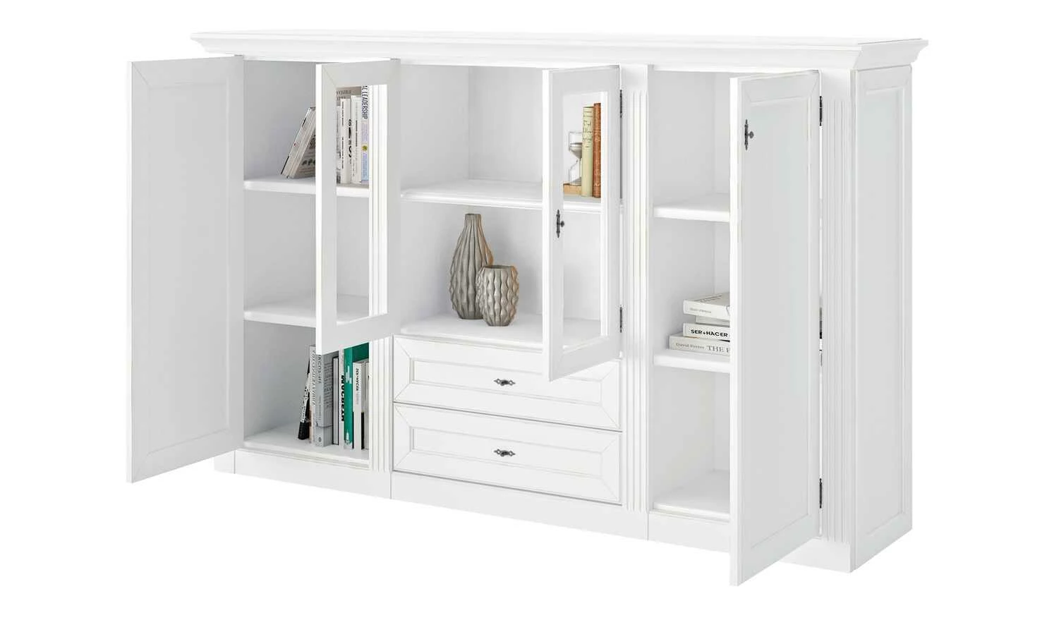 maison bleue Highboard Petit Chalet | Vintage Weiß mit Holzboden 12 maison bleue Highboard Petit Chalet | Vintage Weiß mit Holzboden – Bild 12