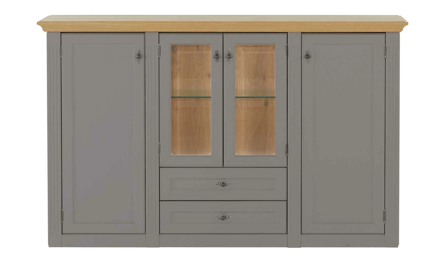 maison bleue Highboard Petit Chalet | Graphitgrau / Asteiche mit Glasboden 18 maison bleue Highboard Petit Chalet | Graphitgrau / Asteiche mit Glasboden – Bild 18