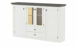 maison bleue Highboard Petit Chalet | Weiß / Graphitgrau mit Glasboden -Kommode & Sideboards Verkäufe 13232381 2 202207111247