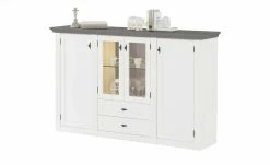 maison bleue Highboard Petit Chalet | Weiß / Graphitgrau mit Glasboden -Kommode & Sideboards Verkäufe 13232381 3 202207111247