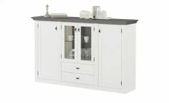 maison bleue Highboard Petit Chalet | Weiß / Graphitgrau mit Glasboden -Kommode & Sideboards Verkäufe 13232381 5 202207111247