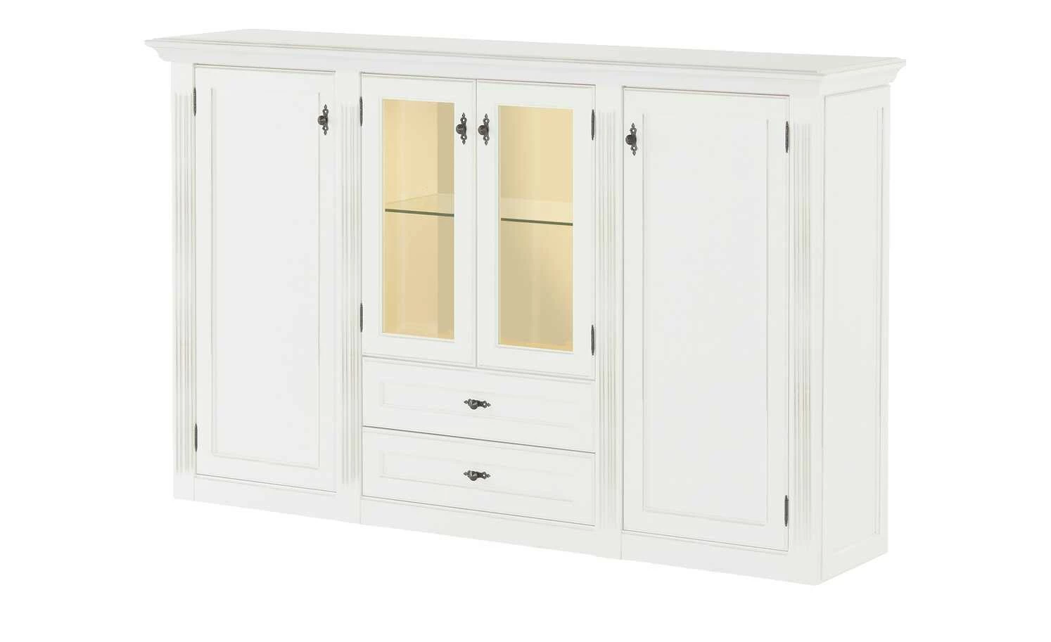 maison bleue Highboard Petit Chalet | Vintage Weiß mit Glasboden 4 maison bleue Highboard Petit Chalet | Vintage Weiß mit Glasboden – Bild 4