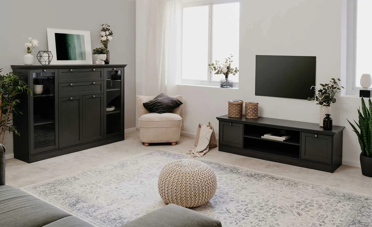 Highboard Laurito | Anthrazit 1 Highboard Laurito | Anthrazit