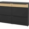 now! by hülsta Sideboard now! touch | Schwarz / Samteiche Natur (Nachbildung) 141|cm