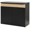 now! by hülsta Sideboard now! touch | Schwarz / Samteiche Natur (Nachbildung) rechts
