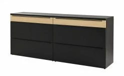 now! by hülsta Sideboard now! touch | Schwarz / Samteiche Natur (Nachbildung) 211|cm