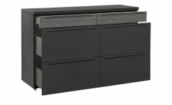 now! by hülsta Sideboard now! touch | Schwarz / Samteiche Grau (Nachbildung) 141|cm -Kommode & Sideboards Verkäufe 13232785 4 202203222233