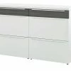now! by hülsta Sideboard now! touch | Reinweiß / Samteiche Grau (Nachbildung) 141|cm