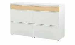 now! by hülsta Sideboard now! touch | Reinweiß / Samteiche Natur (Nachbildung) 141|cm