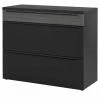 now! by hülsta Sideboard now! touch | Schwarz / Samteiche Grau (Nachbildung) 106|cm