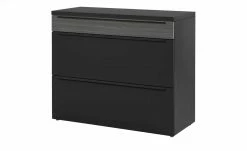 now! by hülsta Sideboard now! touch | Schwarz / Samteiche Grau (Nachbildung) 106|cm