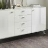 LEONARDO Sideboard Leo Curve 50 | Bianco Weiß Chrom