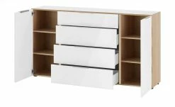 Kommode Vitreo | Eiche Sägerau (Nachbildung) / Weiß -Kommode & Sideboards Verkäufe 13340415 6 201901221138