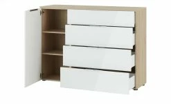 Kommode Vitreo | Eiche Sägerau (Nachbildung) / Weiß -Kommode & Sideboards Verkäufe 13340427 9 201901221137