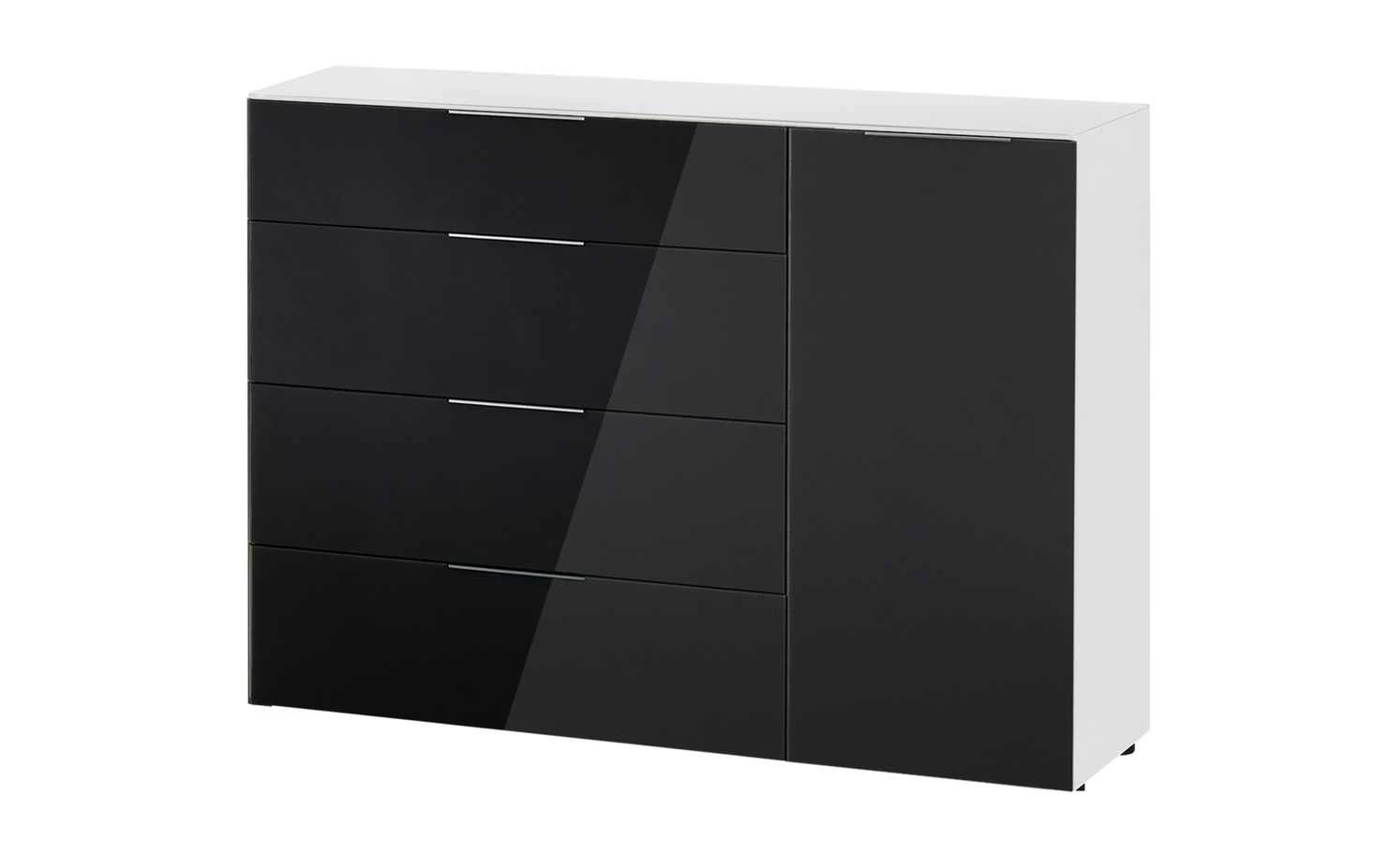 Kommode Vitreo | Weiß / Anthrazit 1 Kommode Vitreo | Weiß / Anthrazit