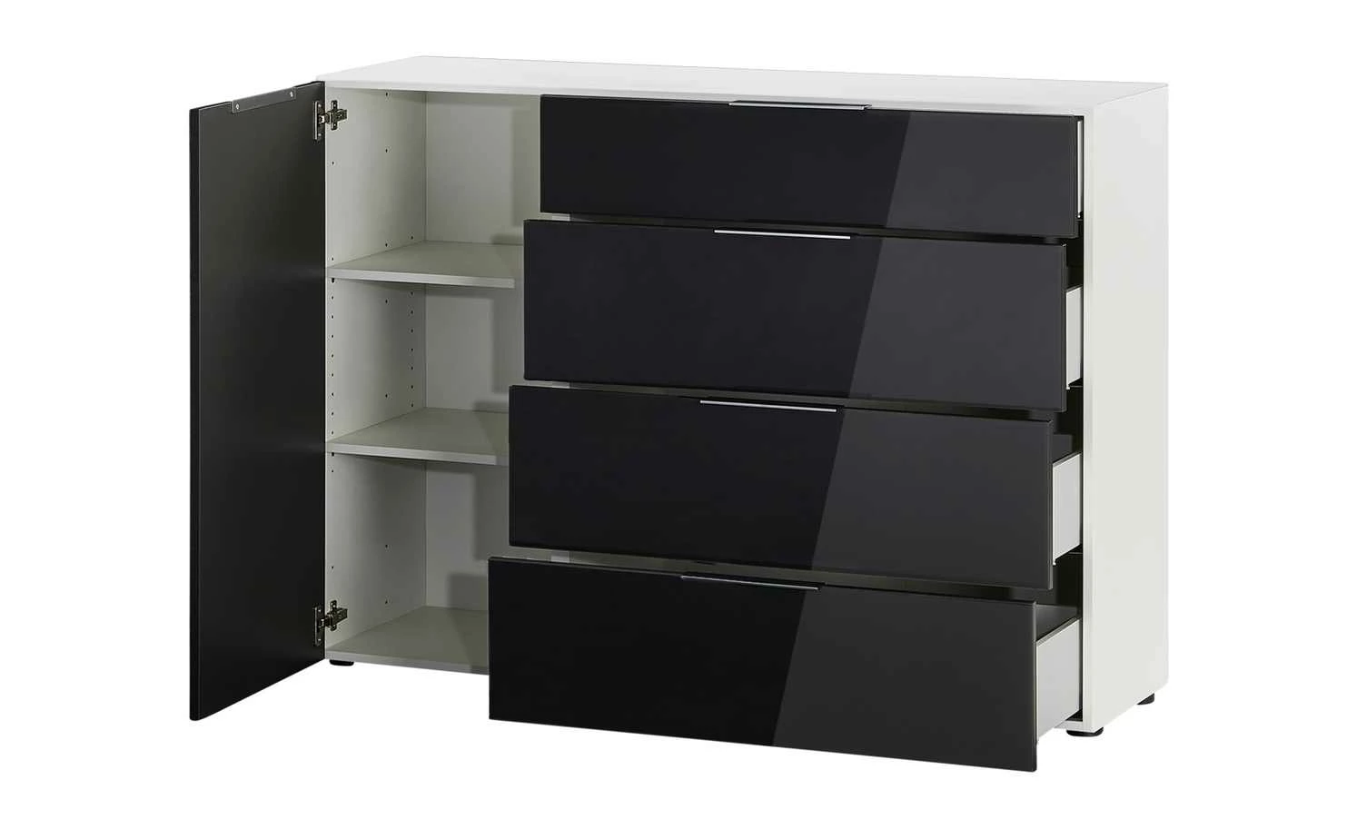 Kommode Vitreo | Weiß / Anthrazit 2 Kommode Vitreo | Weiß / Anthrazit – Bild 2