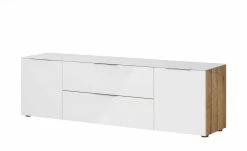 Lowboard Vitreo | Weiß / Riviera Eiche (Nachbildung) 180,4|cm