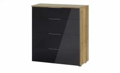 Kommode Vitreo | Eiche Riviera (Nachbildung) / Anthrazit glänzend