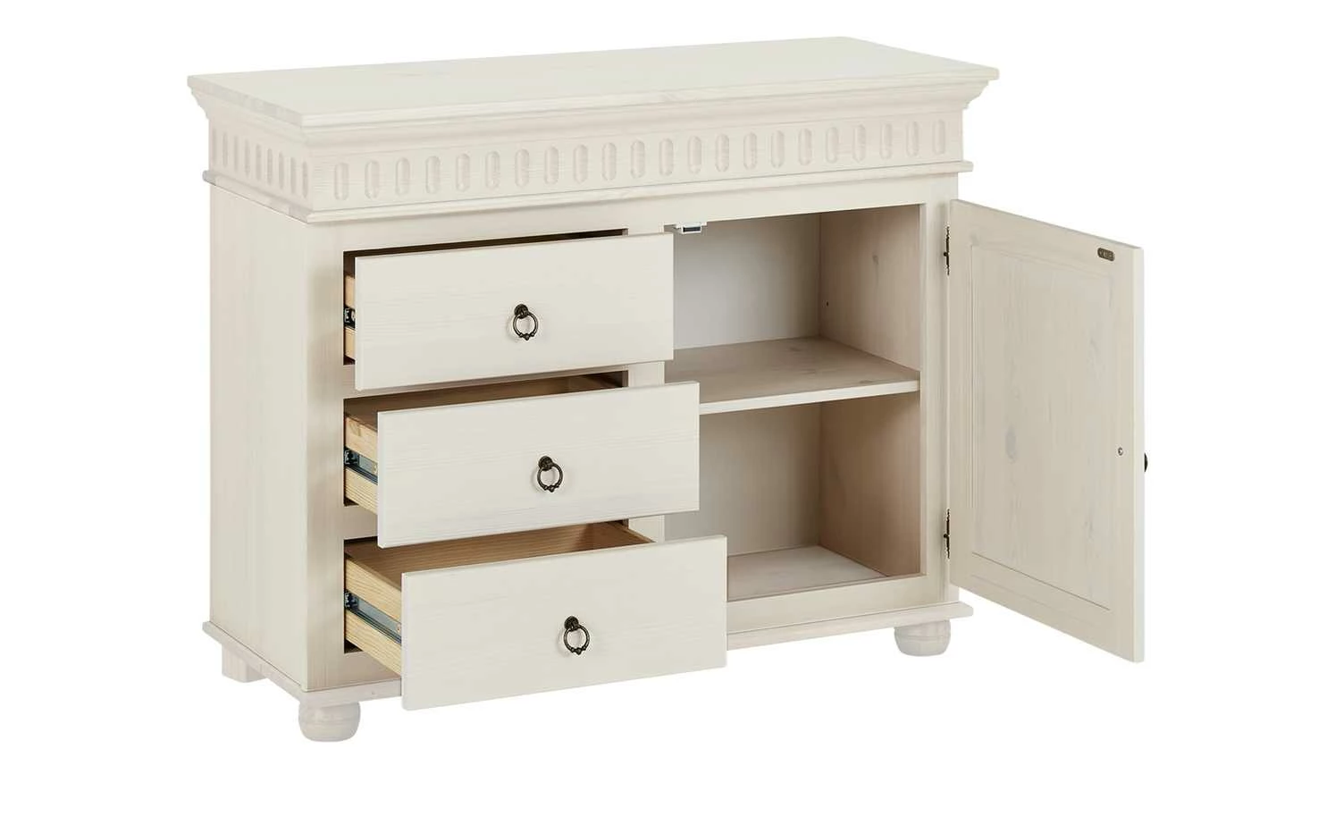 Kommode Bornholm | Kiefer Weiß 3 Schübe / 1 Tür 8 Kommode Bornholm | Kiefer Weiß 3 Schübe / 1 Tür – Bild 8