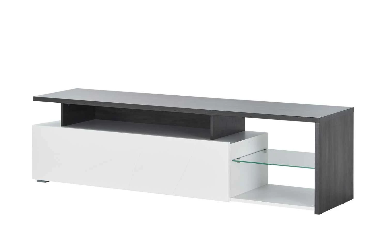 TV-Lowboard Fossoli | Weiß / Eiche Schwarzbraun (Nachbildung) 2 TV-Lowboard Fossoli | Weiß / Eiche Schwarzbraun (Nachbildung) – Bild 2