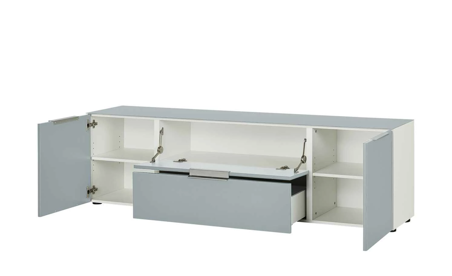 TV-Lowboard Vitreo | Weiß / Seidengrau 180,4|cm 10 TV-Lowboard Vitreo | Weiß / Seidengrau 180,4|cm – Bild 10