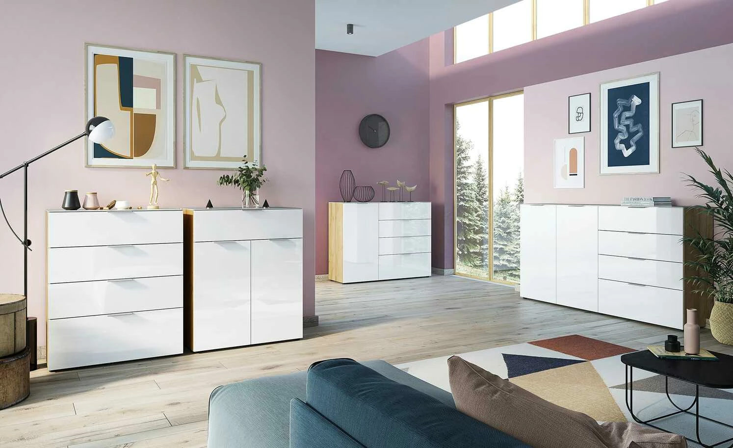 uno Sideboard Levi | Eiche Navarra (Nachbildung) / Weiß 2 uno Sideboard Levi | Eiche Navarra (Nachbildung) / Weiß – Bild 2