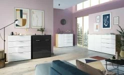 uno Sideboard Levi | Eiche Navarra (Nachbildung) / Weiß