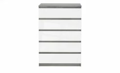 Kommode mit 5 Schüben Nardo | Beton (Nachbildung) / Weiß 111,3|cm -Kommode & Sideboards Verkäufe 13346422 9 202007080903
